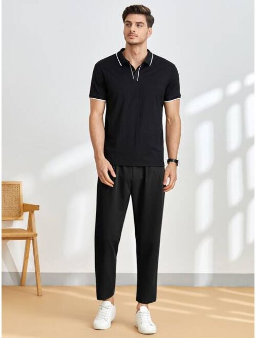 Manfinity Homme Men Plicated Detail Tapered Pants