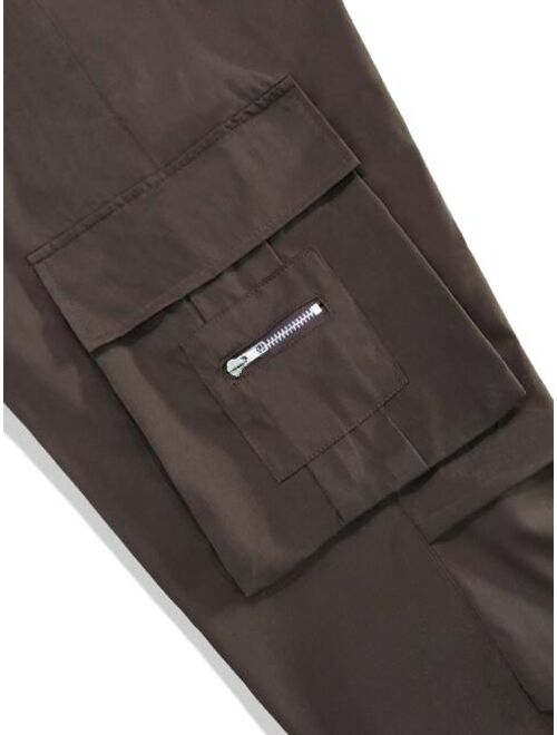 Manfinity EMRG Men Flap Pocket Drawstring Waist Cargo Pants