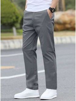 Manfinity Homme Men Solid Straight Leg Pants