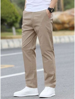 Manfinity Homme Men Solid Straight Leg Pants