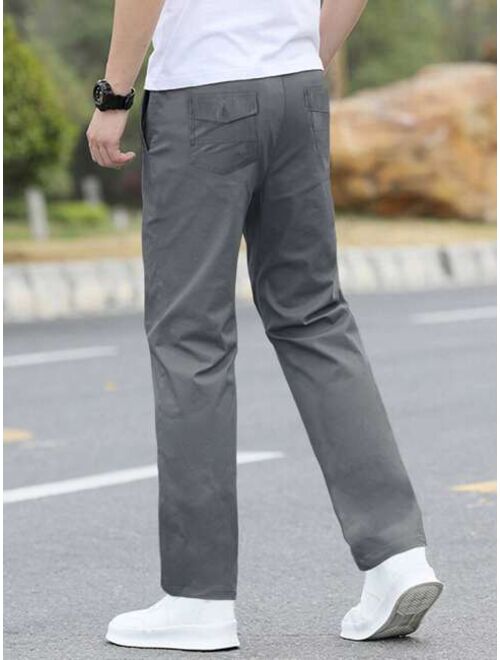 Manfinity Homme Men Solid Straight Leg Pants