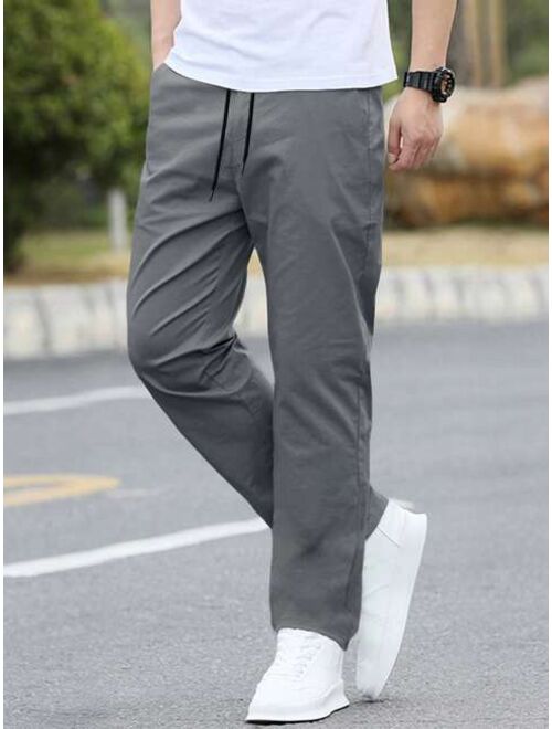 Manfinity Homme Men Solid Straight Leg Pants