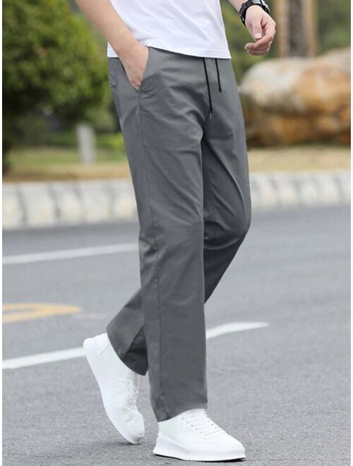 Manfinity Homme Men Solid Straight Leg Pants