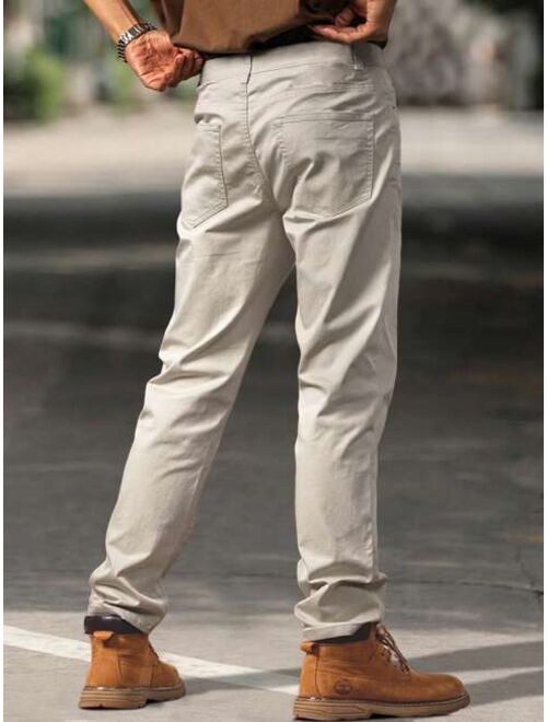 Manfinity Homme Men Solid Slant Pocket Pants