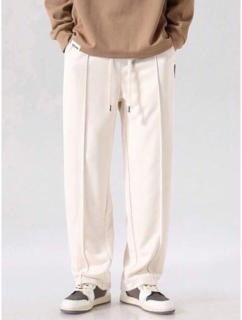 Men Seam Detail Drawstring Waist Pants