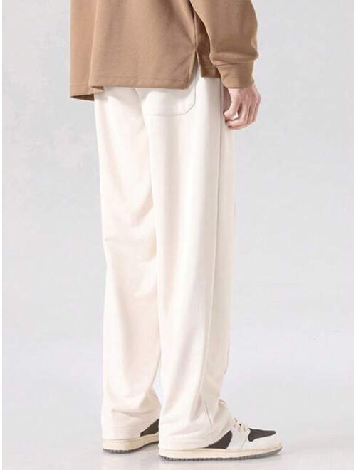 Men Seam Detail Drawstring Waist Pants