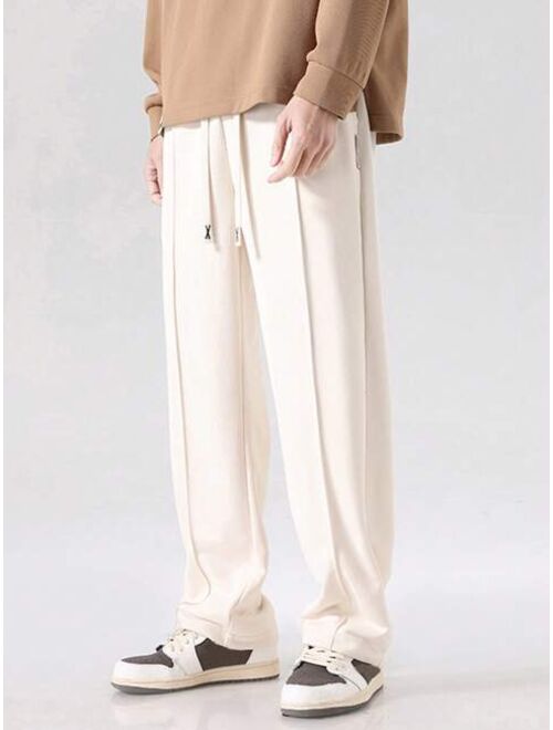 Men Seam Detail Drawstring Waist Pants