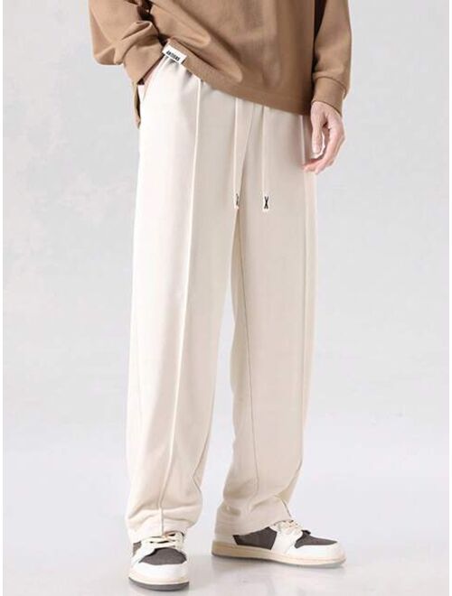 Men Seam Detail Drawstring Waist Pants