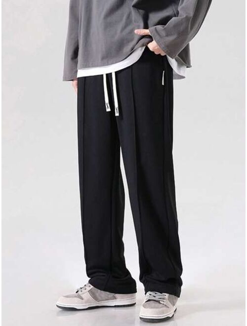 Men Seam Detail Drawstring Waist Pants