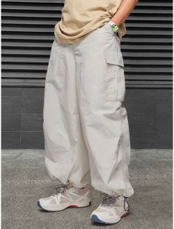 Manfinity Hypemode Men Flap Pocket Side Drawstring Hem Cargo Pants