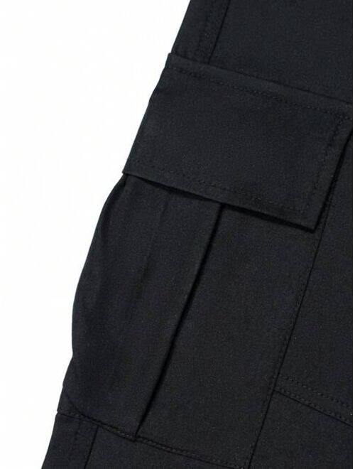 Manfinity Homme Men Flap Pocket Side Drawstring Waist Cargo Pants