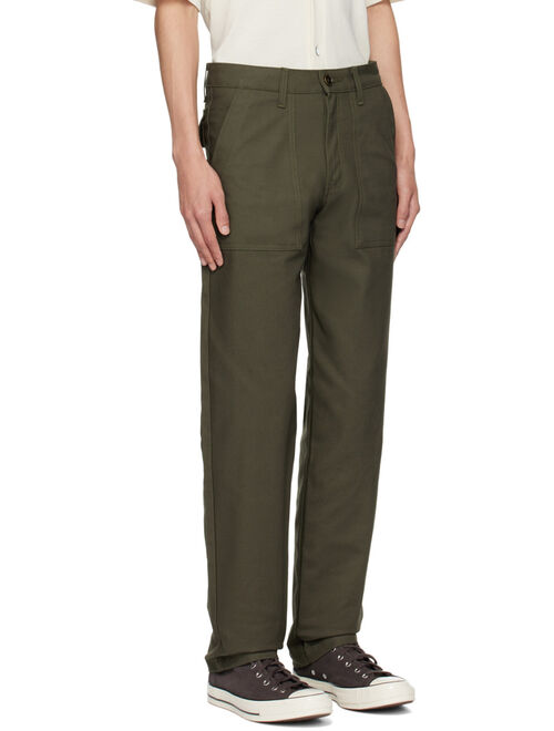 Naked & Famous Denim Green Straight-Leg Trousers