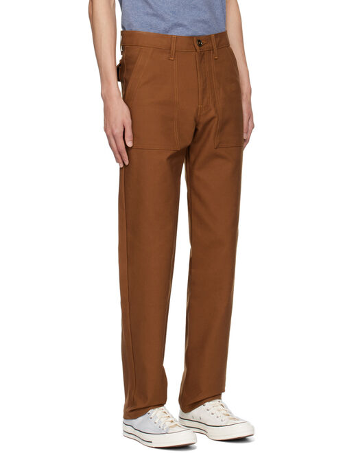 Naked & Famous Denim Brown Straight-Leg Trousers