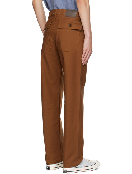 Naked & Famous Denim Brown Straight-Leg Trousers