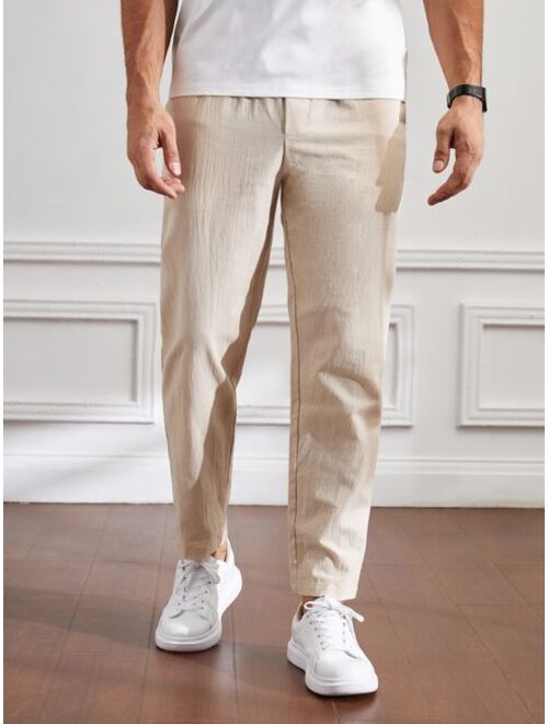 Manfinity Basics Men Cotton Drawstring Waist Pants