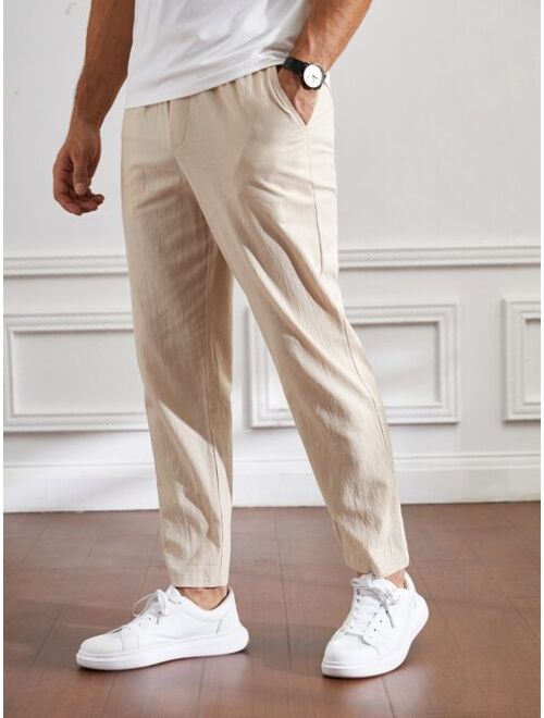 Manfinity Basics Men Cotton Drawstring Waist Pants