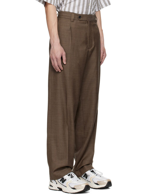 mfpen Brown Pleated Trousers