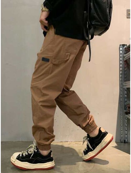 Manfinity Hypemode Men Patched Detail Drawstring Waist Pants