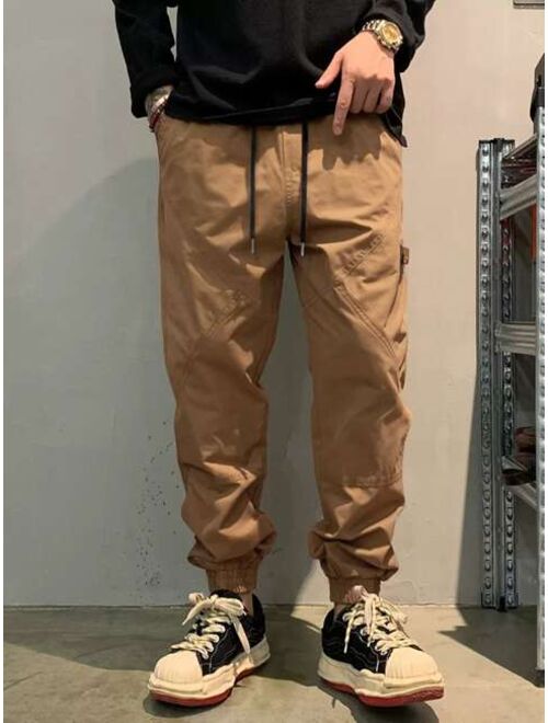 Manfinity Hypemode Men Patched Detail Drawstring Waist Pants