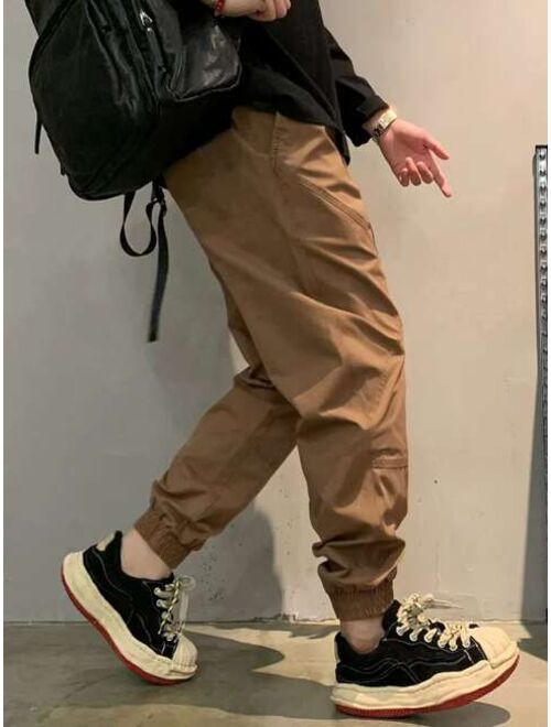 Manfinity Hypemode Men Patched Detail Drawstring Waist Pants