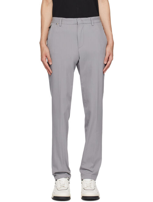 BOSS Gray Slim-Fit Trousers