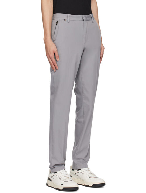 BOSS Gray Slim-Fit Trousers