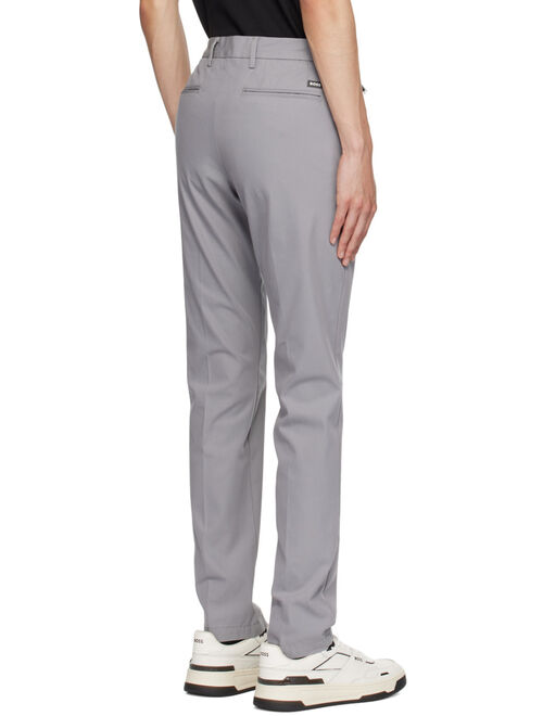 BOSS Gray Slim-Fit Trousers