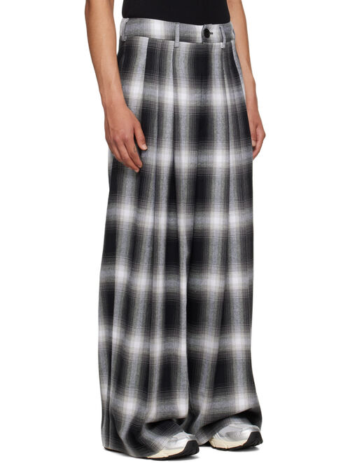 LU'U DAN Black & White Check Trousers