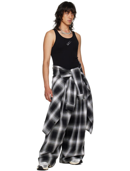 LU'U DAN Black & White Check Trousers