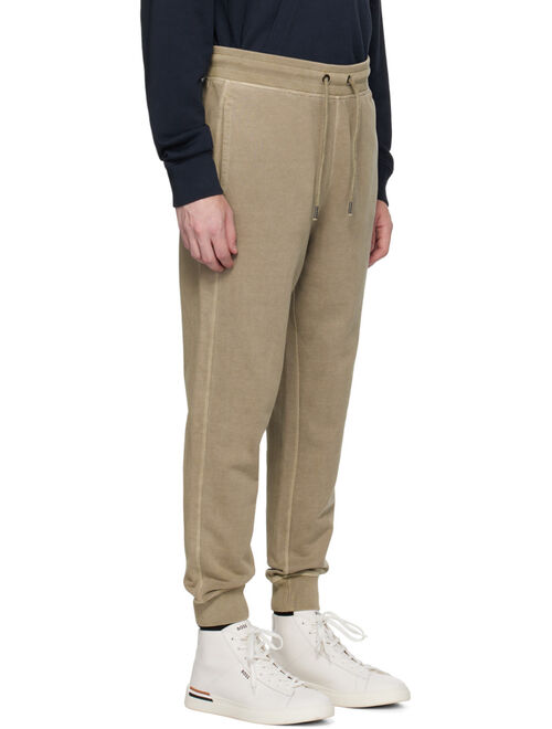 BOSS Taupe Relaxed-Fit Track Pants