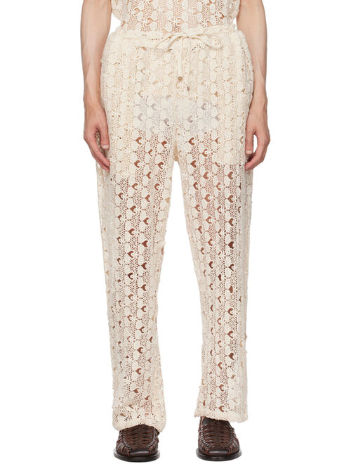 HARAGO Off-White Drawstring Trousers