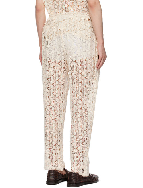 HARAGO Off-White Drawstring Trousers