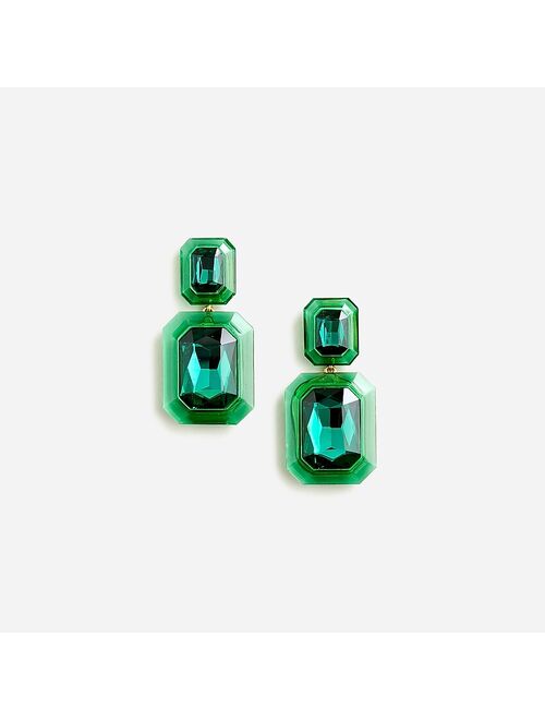 Oversized faceted-crystal drop earrings