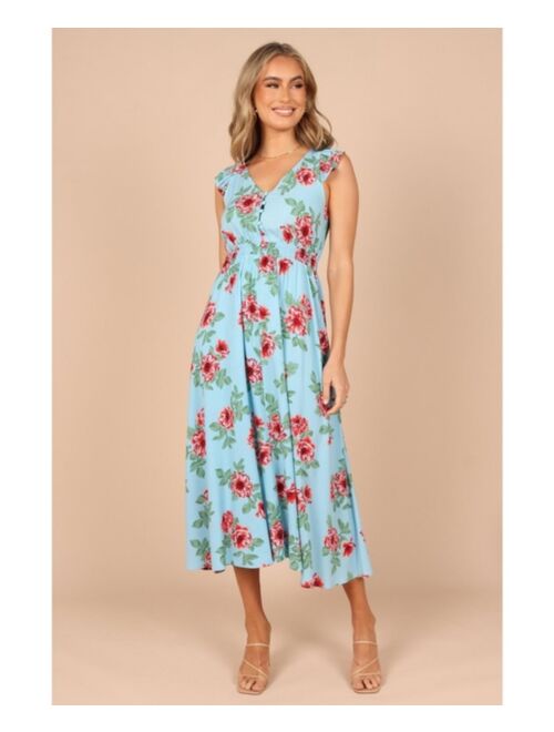 Petal & Pup Petal and Pup Womens Cassatt Frill Cap Sleeve Midi Dress