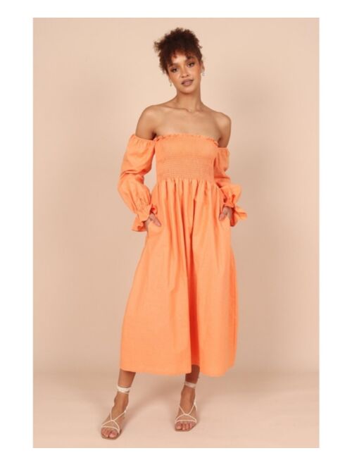 Petal & Pup Petal and Pup Womens Domenica Off Shoulder Midi Dress