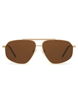 Classic Retro Hexagonal Aviator Sunglasses for Women Men Vintage Polygon Sunnies SJ1200