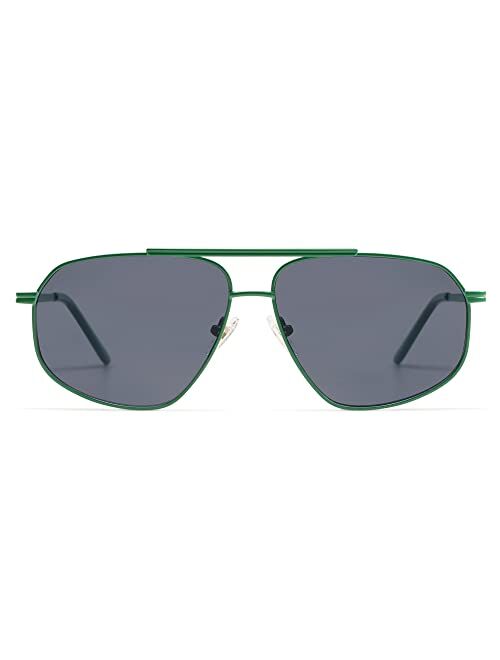 SOJOS Classic Retro Hexagonal Aviator Sunglasses for Women Men Vintage Polygon Sunnies SJ1200