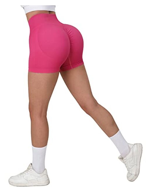 SUUKSESS Women Seamless Booty Shorts Butt Lifting High Waisted Workout Shorts