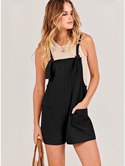 ANRABESS Women's Overalls Casual Loose Sleeveless Adjustable Straps Bib Summer Romper with Pockets