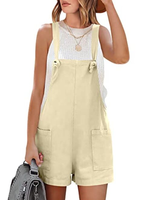 ANRABESS Women's Overalls Casual Loose Sleeveless Adjustable Straps Bib Summer Romper with Pockets