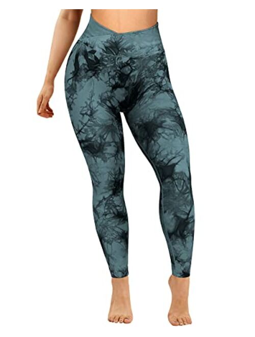 SUUKSESS Women Crossover Seamless Leggings Butt Lifting High Waisted Workout Yoga Pants