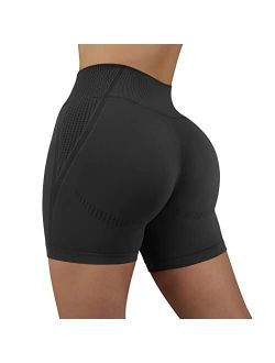 Women Contour Seamless Booty Butt Lift Shorts High Waist Workout Shorts
