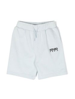 Kids embroidered-logo shorts