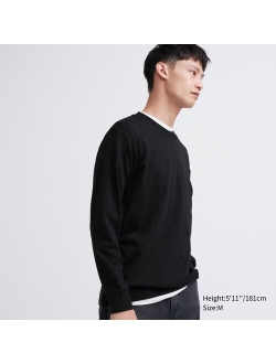 Soft Brushed Crew Neck Long-Sleeve T-Shirt