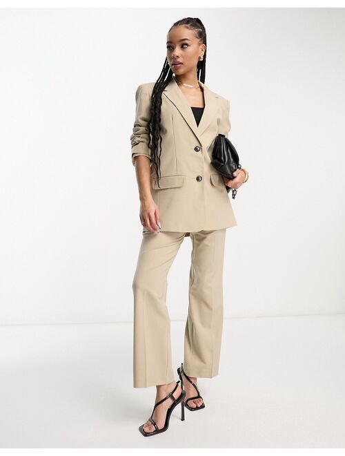 ASOS Petite ASOS DESIGN Petite mix & match slim boy suit blazer in neutral