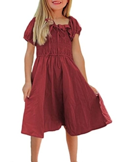 blibean Girls Summer Dresses Tween Kid Boho Dress with Colorblock Size 4-13 Years