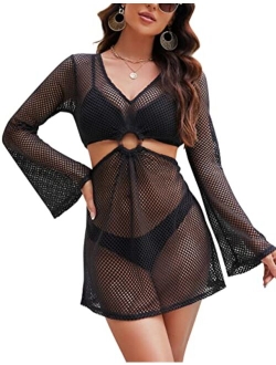 Womens Crochet Swimsuit Cover Up Beach Kimono Cardigans Cover Ups Summer Bathing Suit Coverups