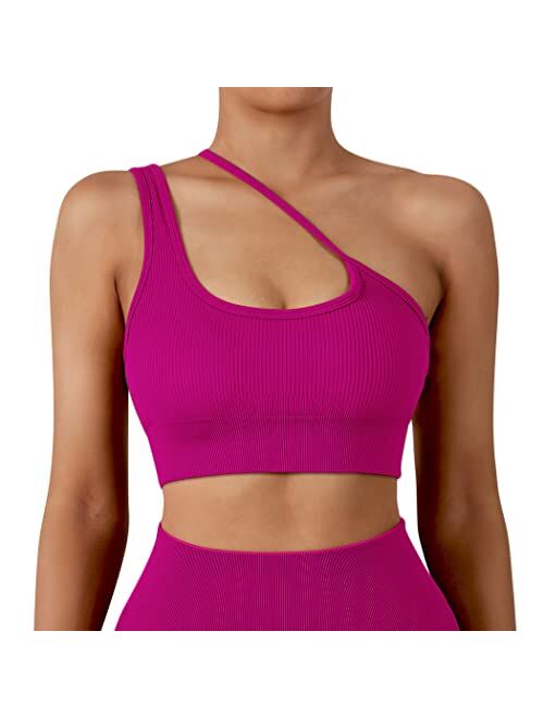 SUUKSESS Women Seamless High Impact Sports Bra Adjustable Padded Workout Top