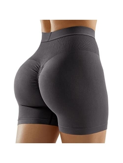 Women Booty Seamless Biker Shorts Tummy Control High Waisted Workout Pro Shorts