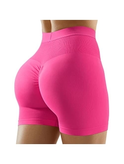 Women Booty Seamless Biker Shorts Tummy Control High Waisted Workout Pro Shorts